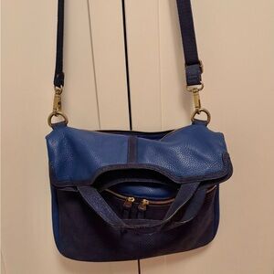 Fossil Erin Leather Foldover Tote/crossbody Bag